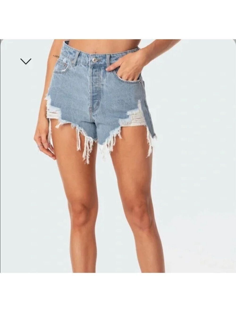 Edikted Cali Distressed Denim Women's Shorts new with tags size large